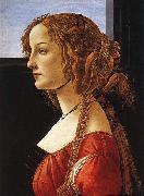 BOTTICELLI, Sandro Portrait of a Young Woman after oil painting